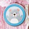 8 Ct. Blue Happy Bear Paper Dinner Plates Cute Bear-Themed Tableware for Baby Showers & Birthdays